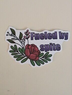 10/$10 Stickers - Fueled By Spite - Red Rose Green Leaves
